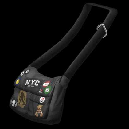 NYC Patched Messenger Bag β Y2K Bag UGC example