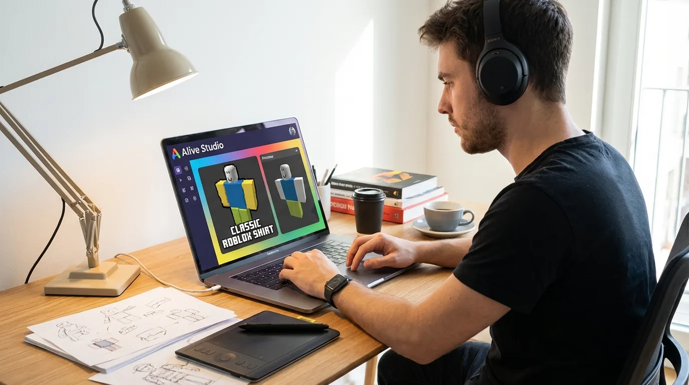 How to publish a classic shirt to Roblox marketplace with Alive Studio